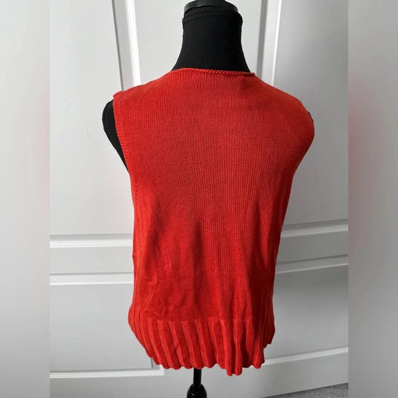 Contemporaine by Simons | Orange Knit Sweater  Vest | Size XL - Picture 2 of 8